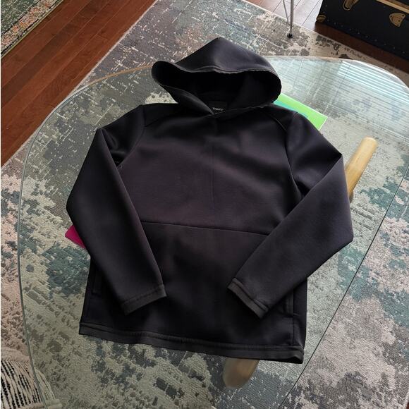 Theory Men's Black Neoprene Pullover Hoodie